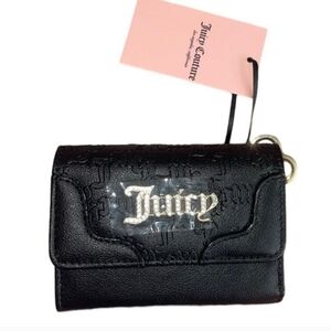 🔹️Juicy Couture 🔹️Liquorice Heartless Double Sided Trifold Wallet ✨️🖤